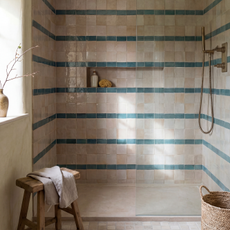 Baked tiles wet room