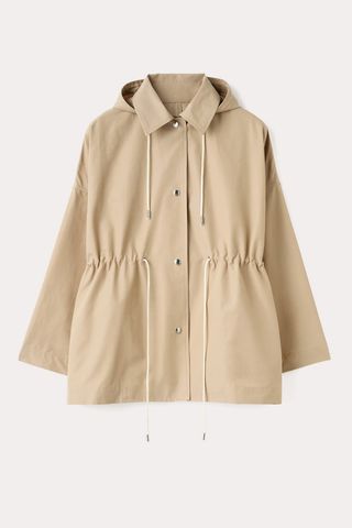 Toteme Hooded Cotton-Nylon Parka Trench Beige