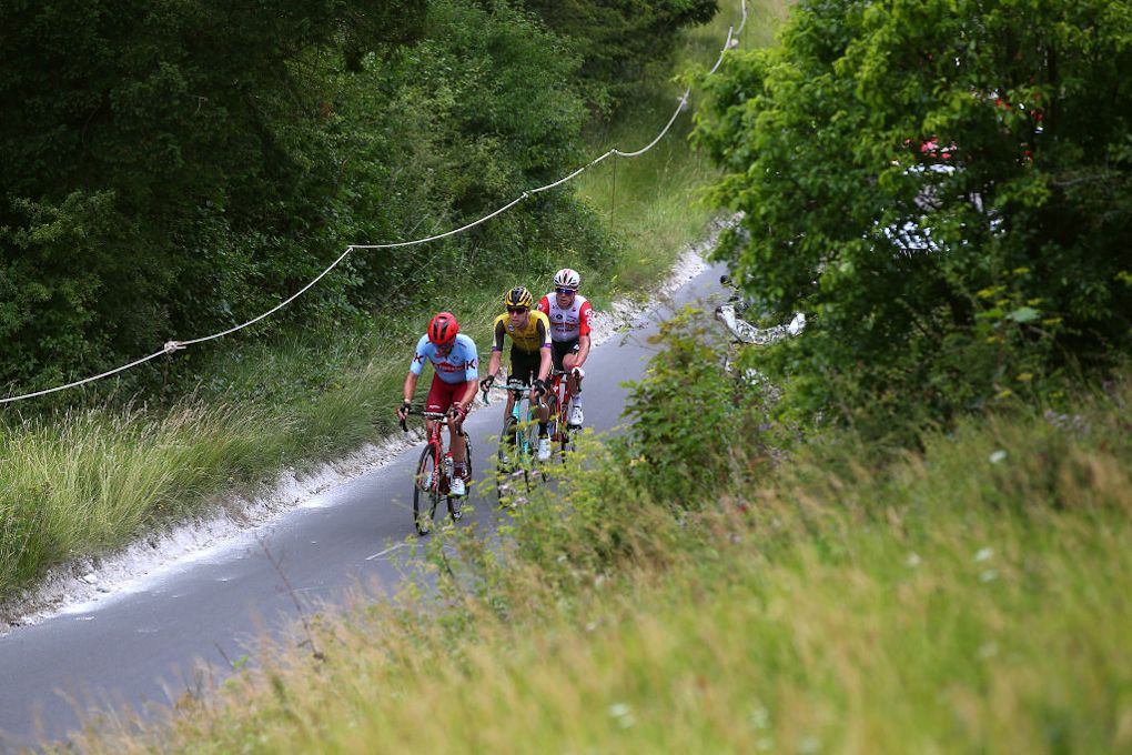 Dowsett, Eenkhoorn and Dewulf in the 2019 RideLondon breakaway