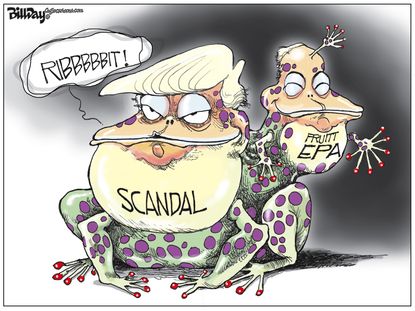 Political cartoon U.S. Trump Scott Pruitt EPA scandal