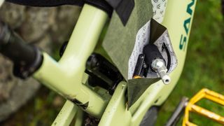 Inside of Peaty's Holdfast Tool Wrap on bike frame