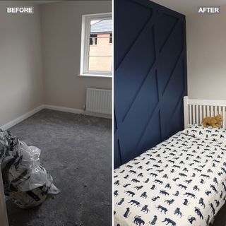 before and after makeover of bedroom