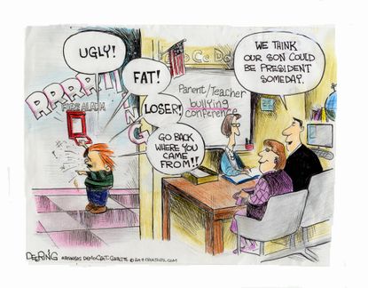 Editorial Cartoon U.S. Parent Teacher Bullying Conference Future President Trump