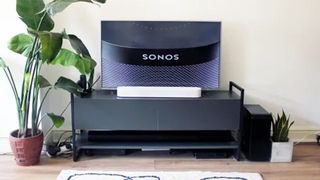 The Sonos Beam Gen 2 in a living room.