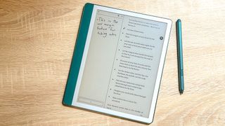 Kindle Scribe (2024) review unit on a desk