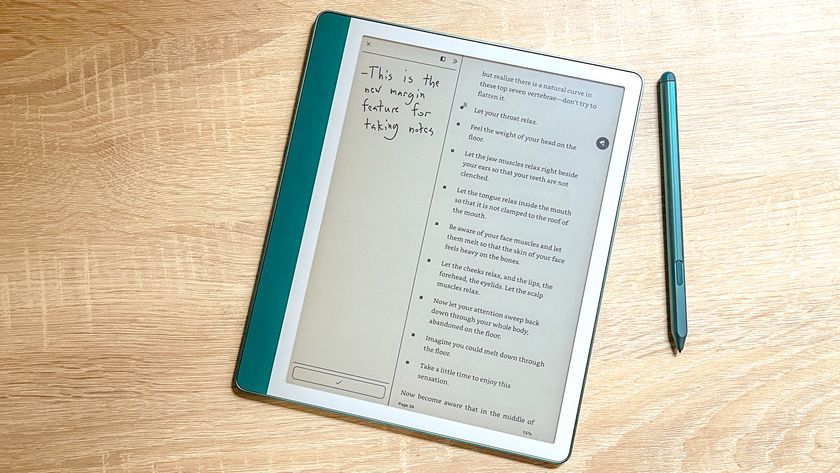 Kindle Scribe (2024) review unit on a desk