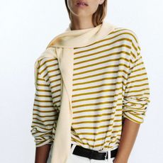 Woman in in striped sweater