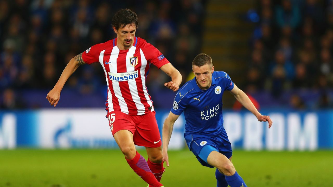 Stefan Savic and Jamie Vardy