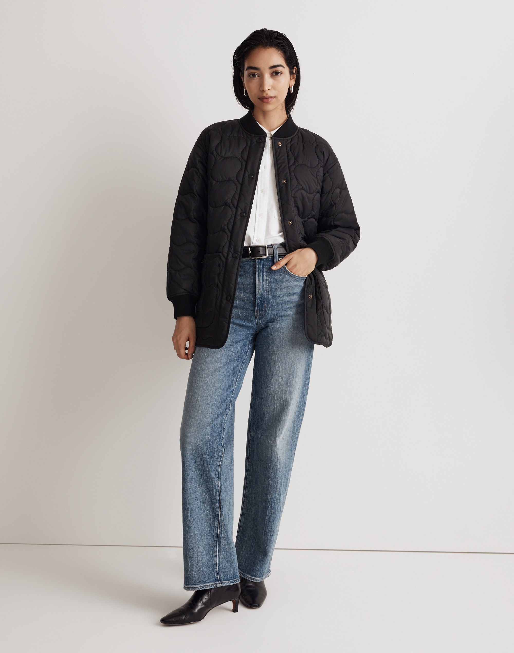 Quilted Oversized Bomber Jacket