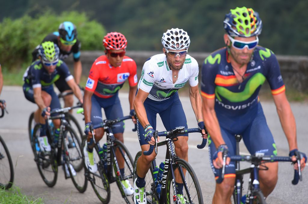 Spanish champion Jos&eacute; Joaqu&iacute;n Rojas doing the work for Movistar