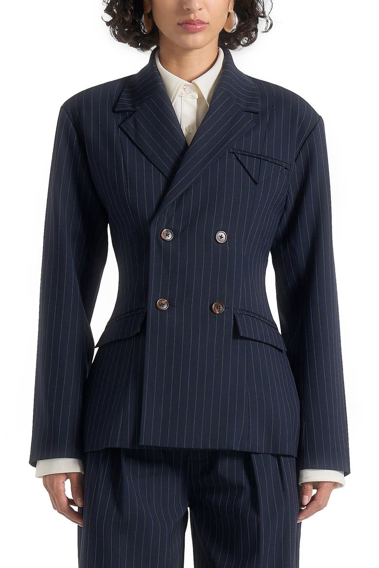 Maia Pinstripe Double Breasted Blazer