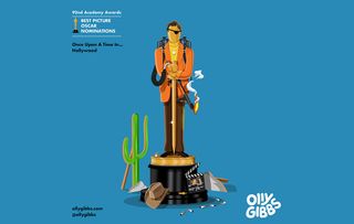 Olly Gibbs Oscars illustration - Once Upon a Time in Hollywood