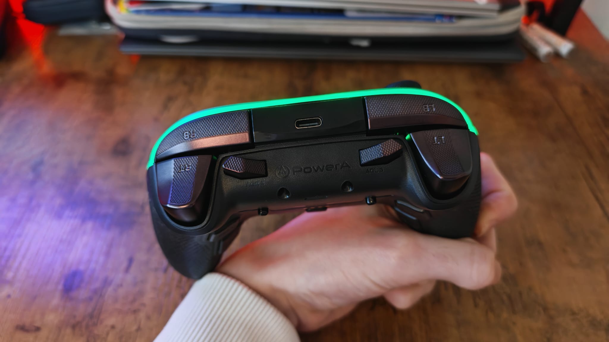 The shoulder buttons and triggers of the PowerA OPS V3
