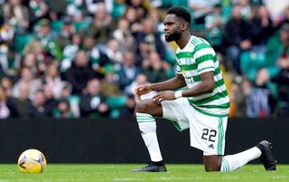 Celtic striker Odsonne Edouard takes the knee