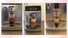 Philips Café Aromis 8000 Series Bean to Cup Coffee Machine being used to make three different coffees