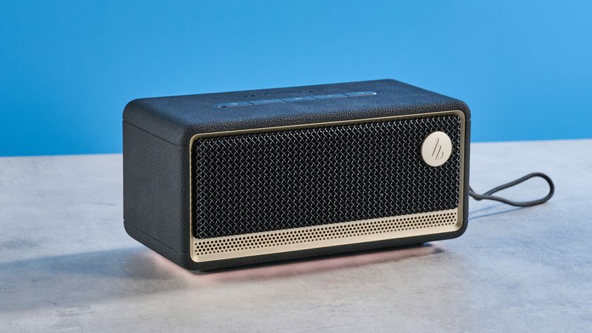 A black Edifier ES60 Bluetooth speaker
