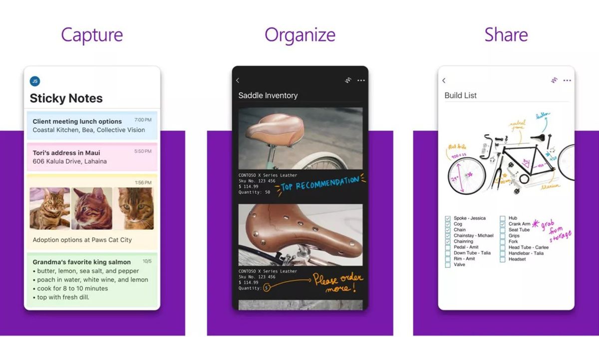 Microsoft Onenote Screens