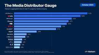 Nielsen's The Media Gauge ranking of TV viewing share by company