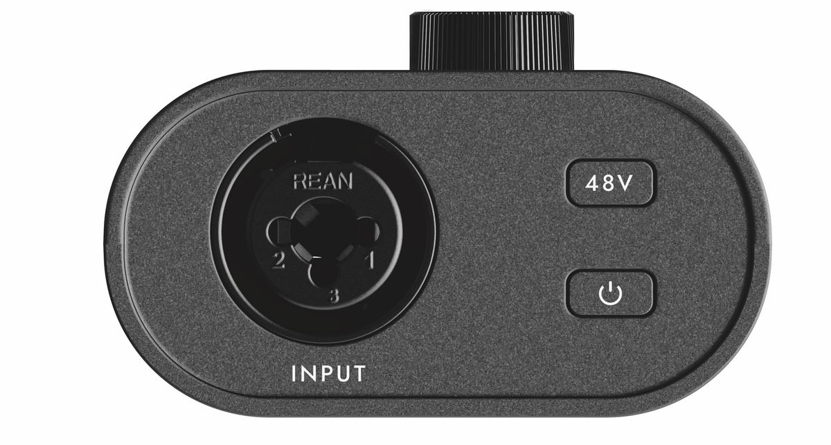 Blackstar Amplification Polar Go: the super-compact audio interface has a white fascia, black knobs and sides, and is small enough to fit inside the palm of your hand.