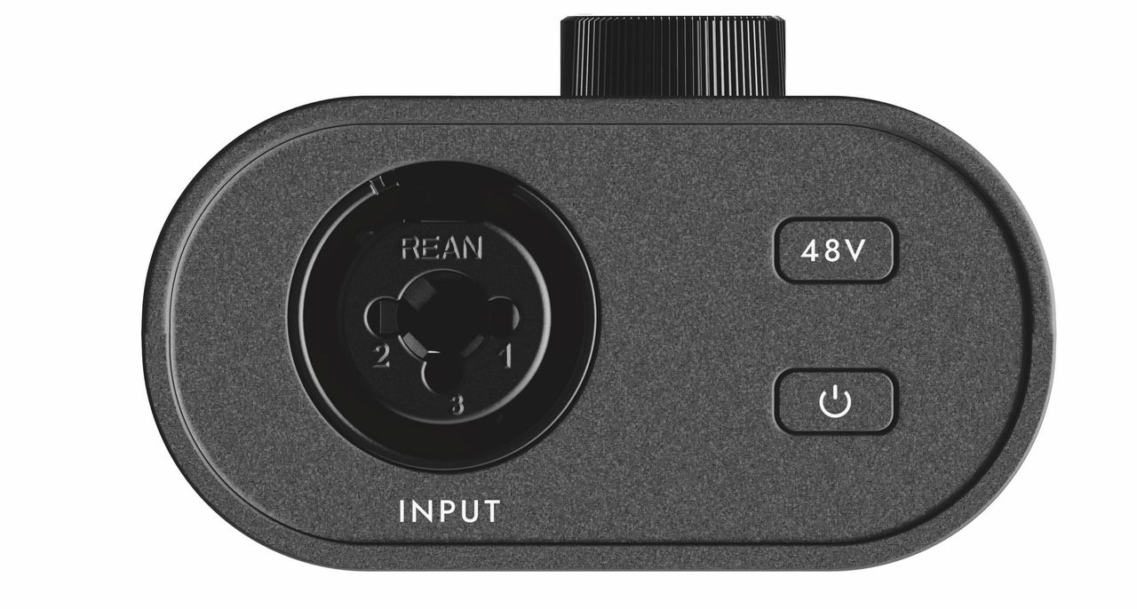 Blackstar Amplification Polar Go: the super-compact audio interface has a white fascia, black knobs and sides, and is small enough to fit inside the palm of your hand.
