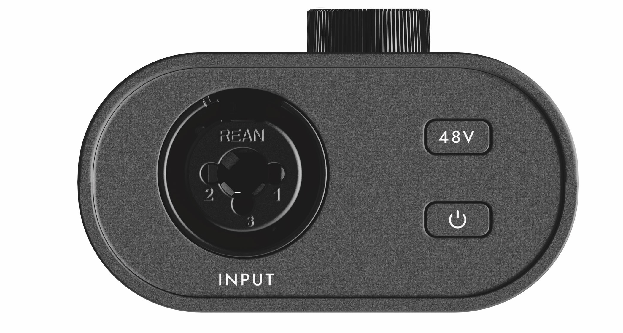 Blackstar Amplification Polar Go: the super-compact audio interface has a white fascia, black knobs and sides, and is small enough to fit inside the palm of your hand.