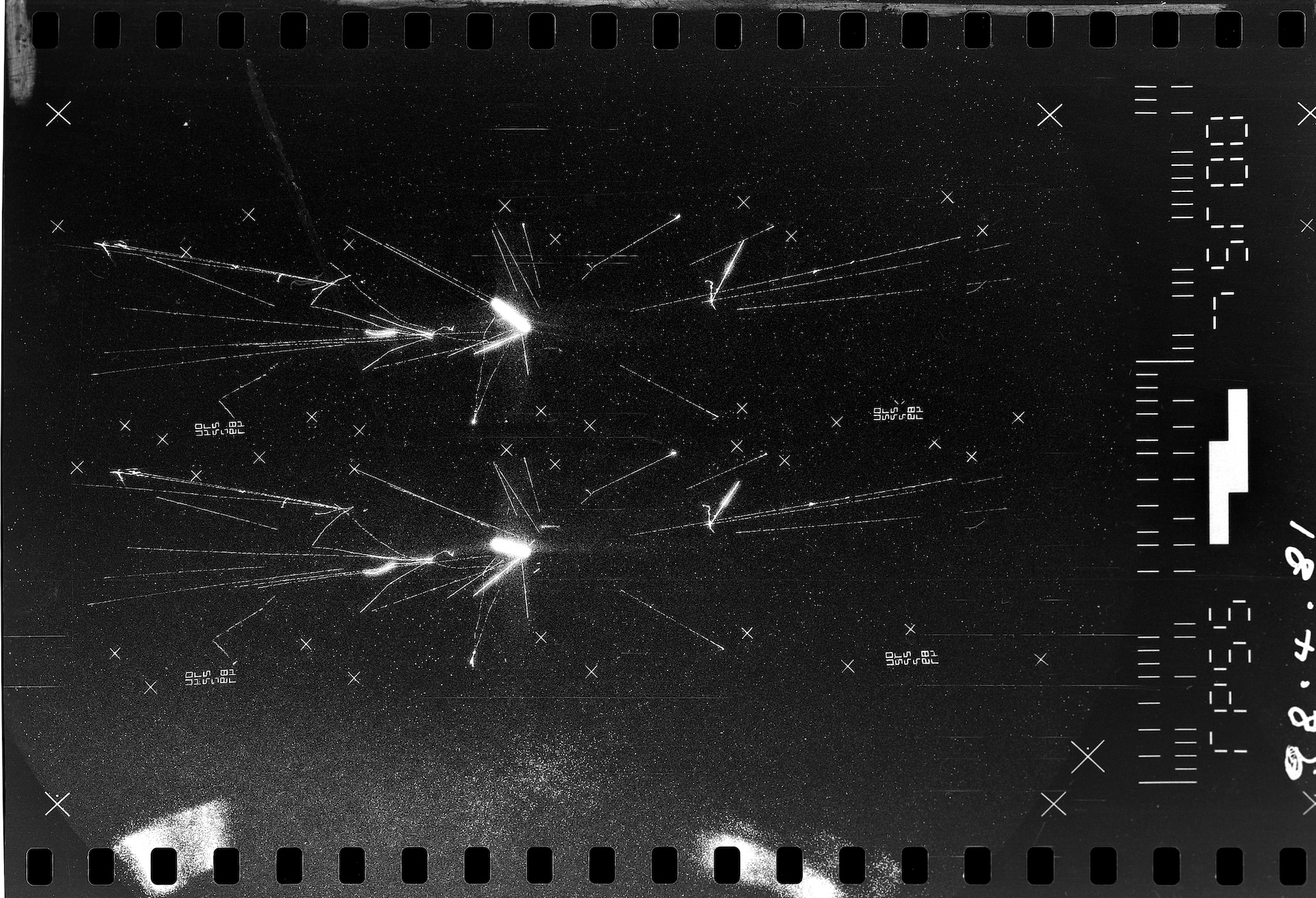 A recording of a particle collision