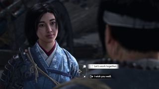 Assassin's Creed Shadows allies - Naoe asking Yaya to work with her and join the League.