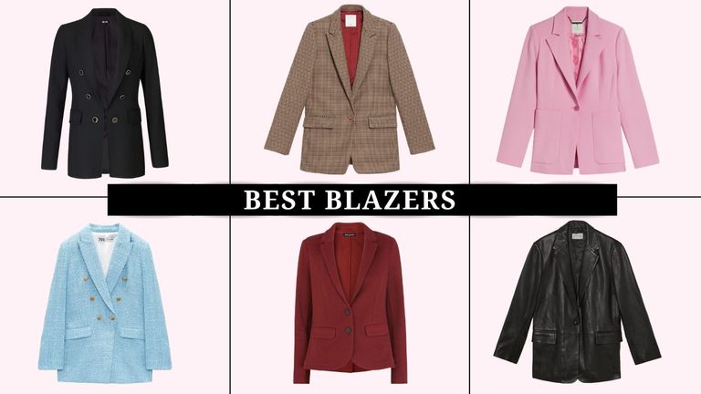 best blazer for women includes several brands, this is a composite image of some of the best blazers for women to shop now