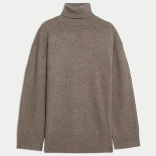 brown turtle neck jumper