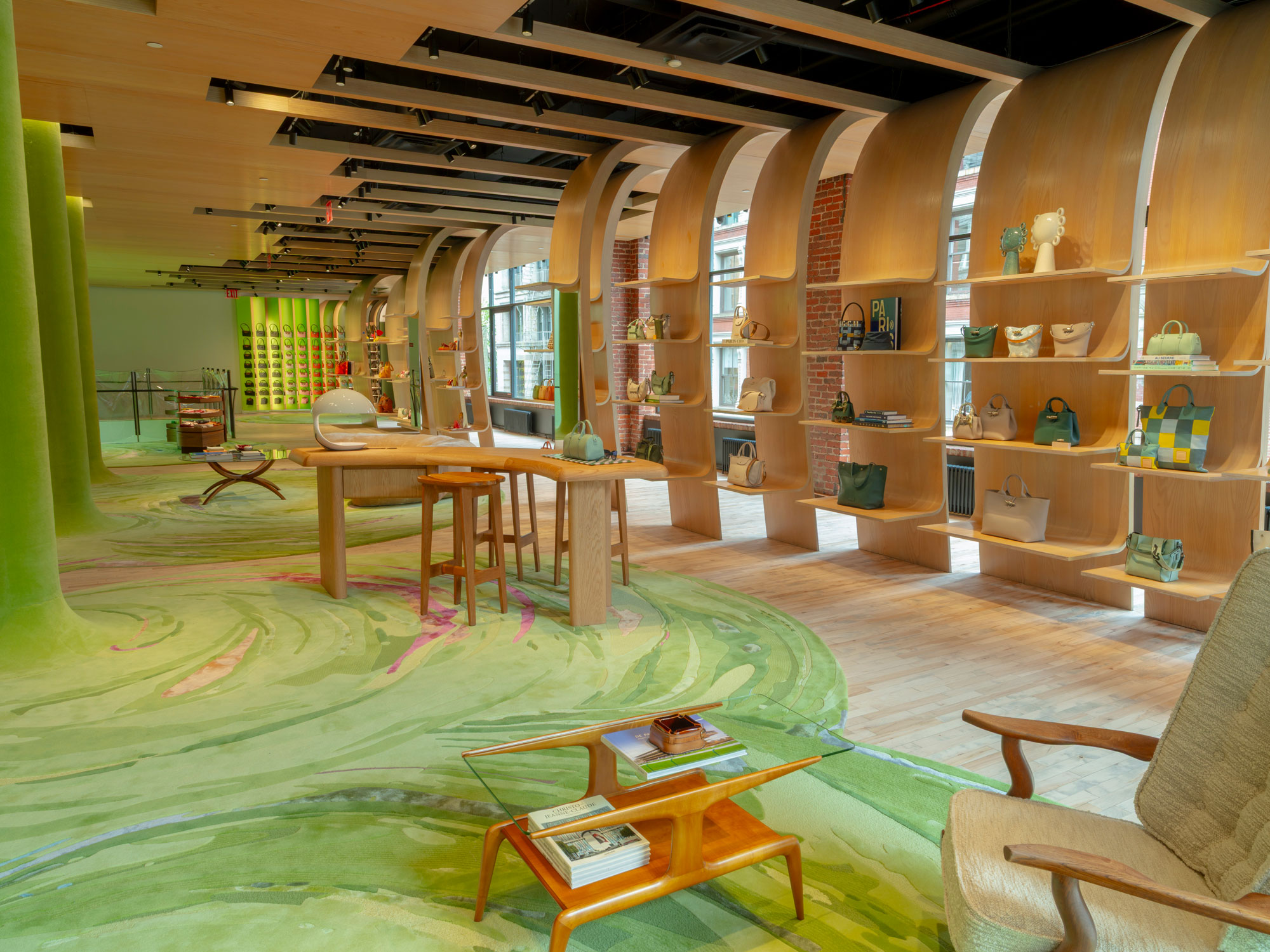the interior of a new Longchamp store
