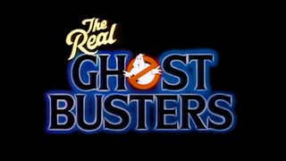 The Real Ghostbusters logo on a black background