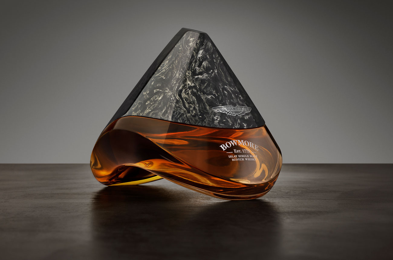 Bowmore ARC-52 whisky in decanter designed by Aston Martin