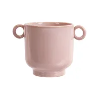 Beautiful 6" Rose Pink Handled Ceramic Planter Beautiful 6" Rose Pink Handled Ceramic Planter