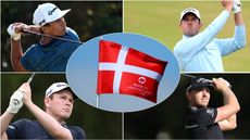 Denmark golf flag and four golfers