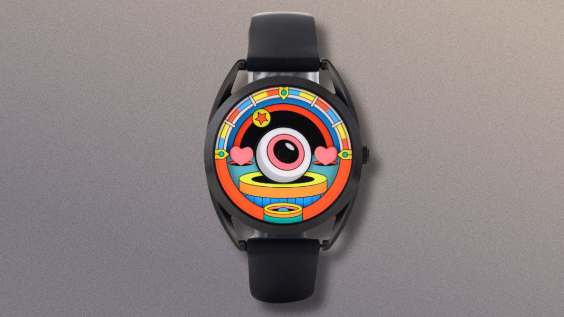 Mr Jones Eyecon wristwatch on a grey background