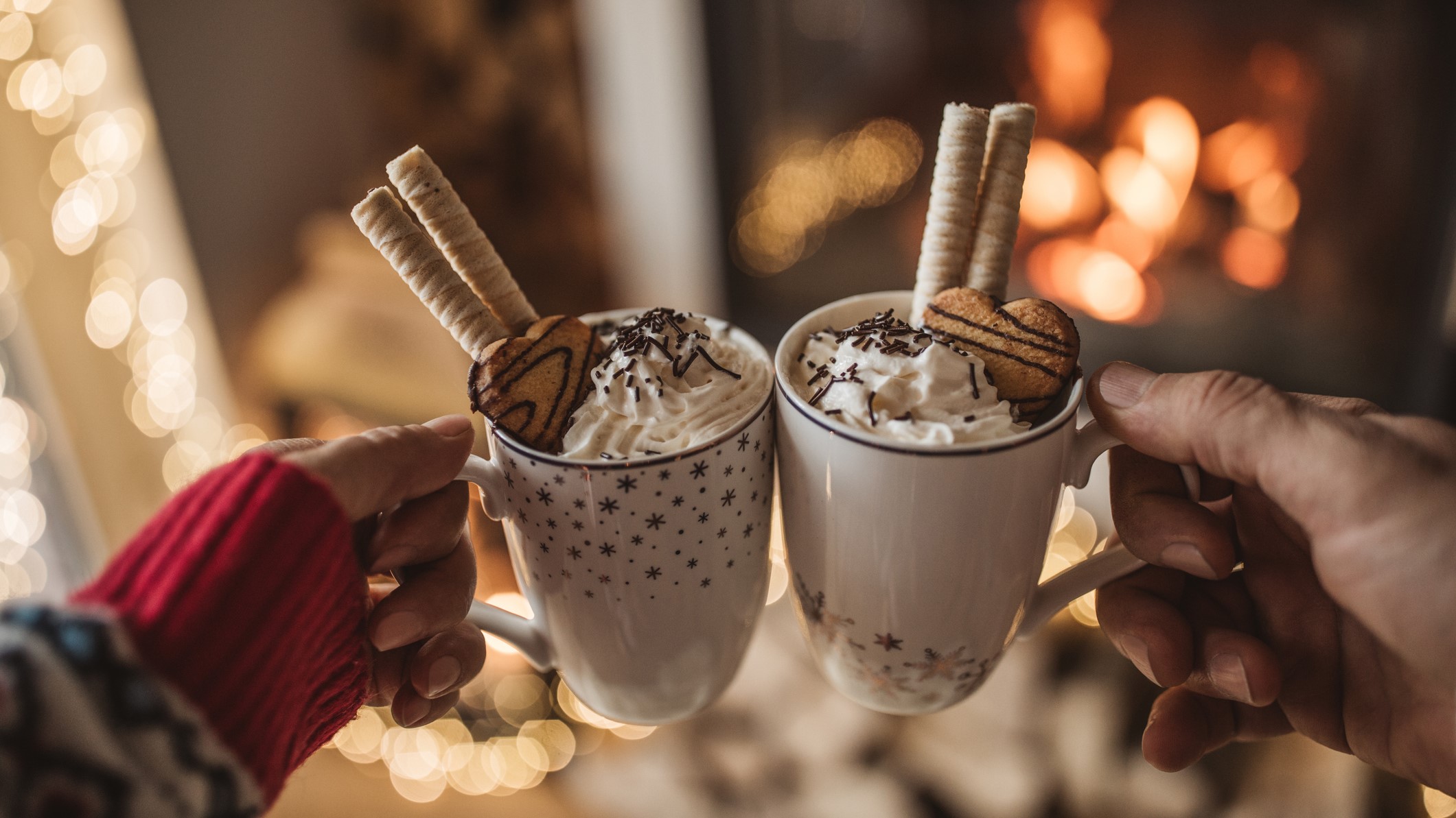 a photo of two people drinking hot chocolate