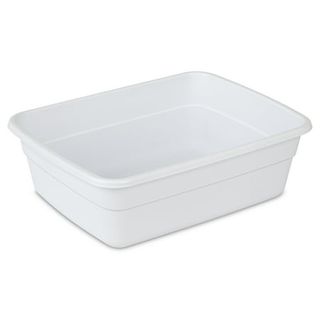 An empty white plastic box