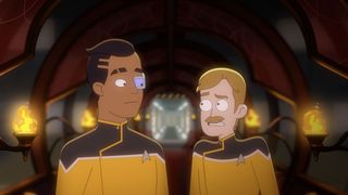 Rutherford and Billups in Star Trek: Lower Decks.