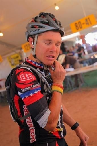 Josh Tostado after his victory at the USA Cycling 24-Hour Mountain Bike National Championships.