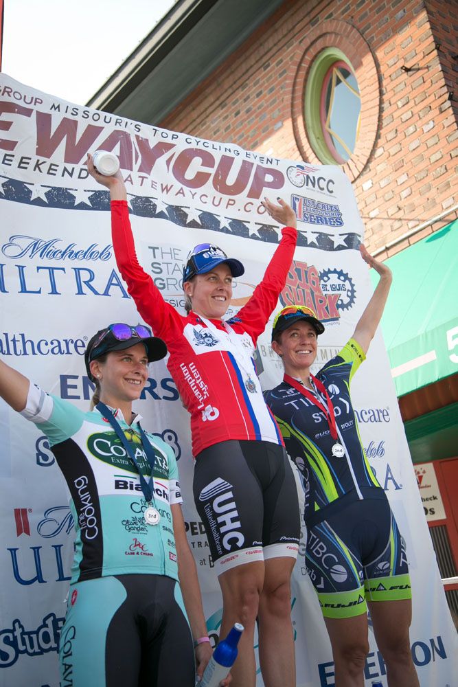 The women's podium
