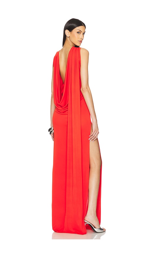 Floor Length Cowl Back Dress