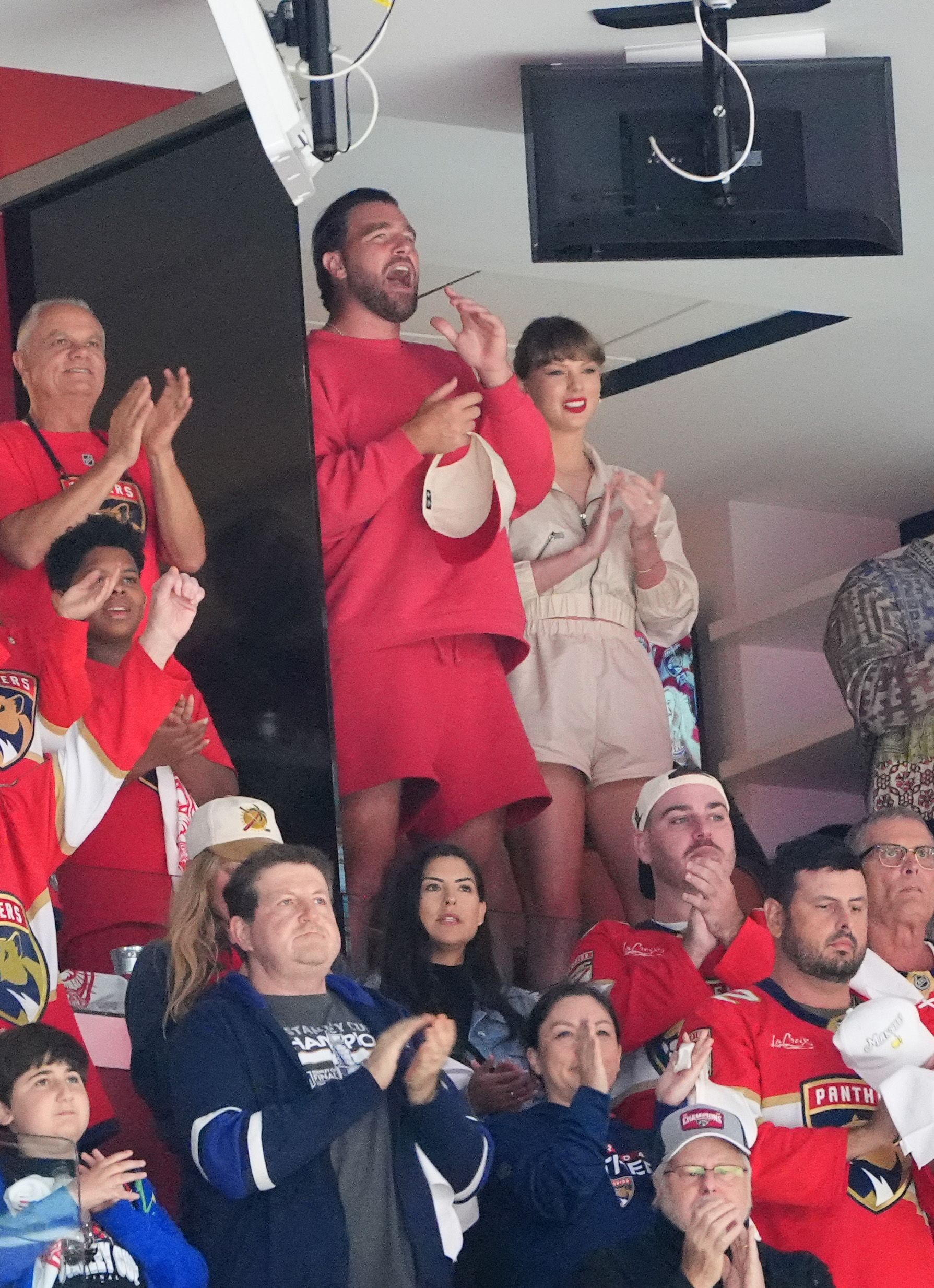 Taylor Swift and Travis Kelce at the 2025 Stanley Cup Final game 4