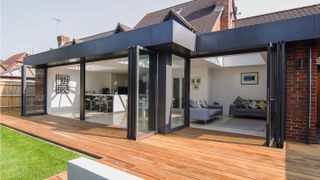 modern conservatory with bifold doors