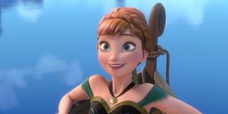 Anna on a boat in Frozen