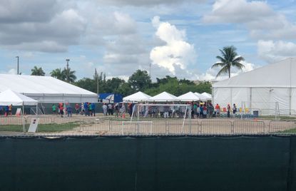 The largest migrant children detention center in the US in Homestead, Florida.