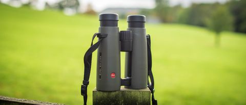 Leica Noctivid 10x42 on a fence post
