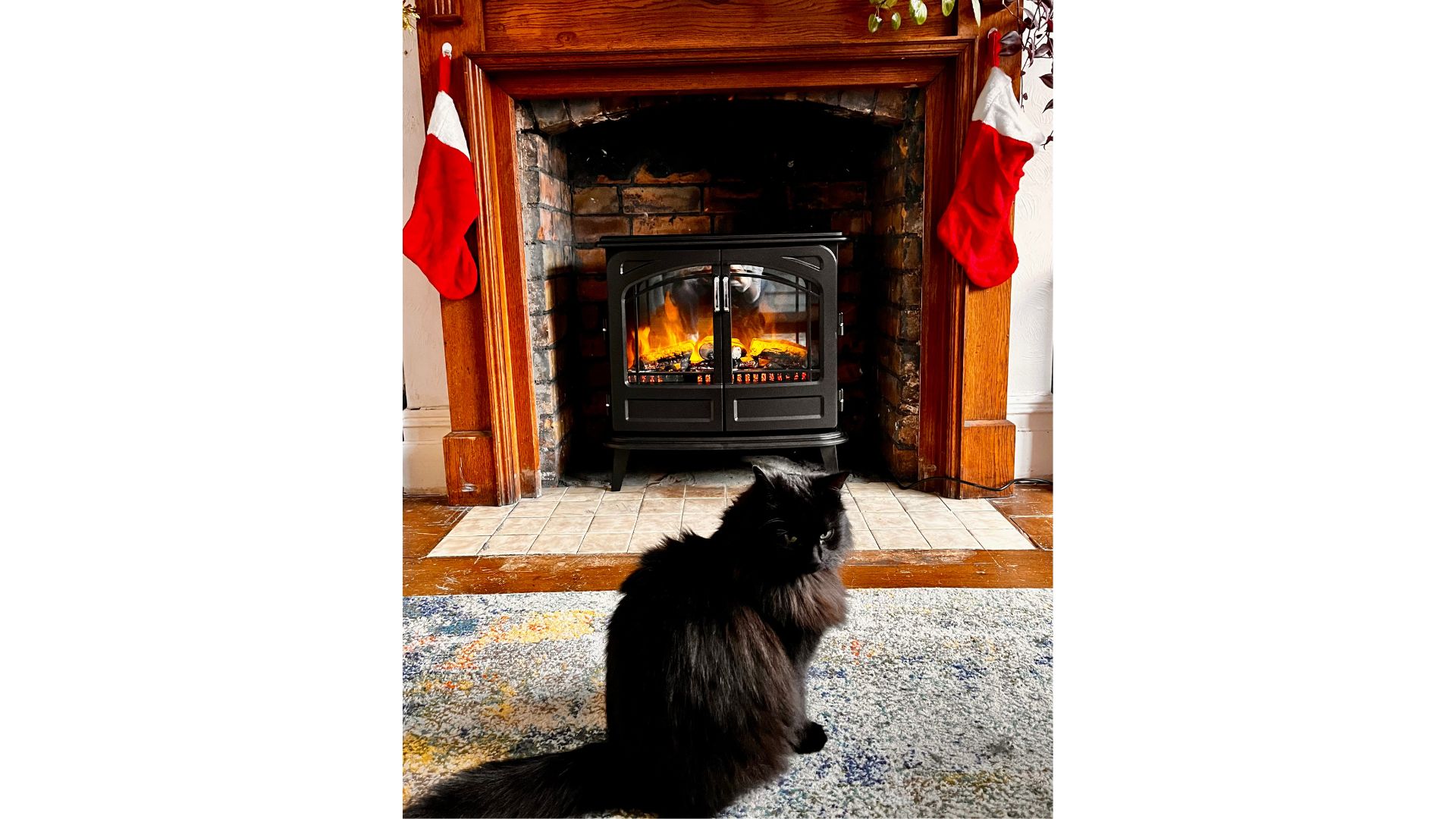 The Dimplex Cassia electric stove with Optiflame in Ella's home