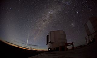 The comet Lovejoy at the ESO Paranal Observatory in Chile.