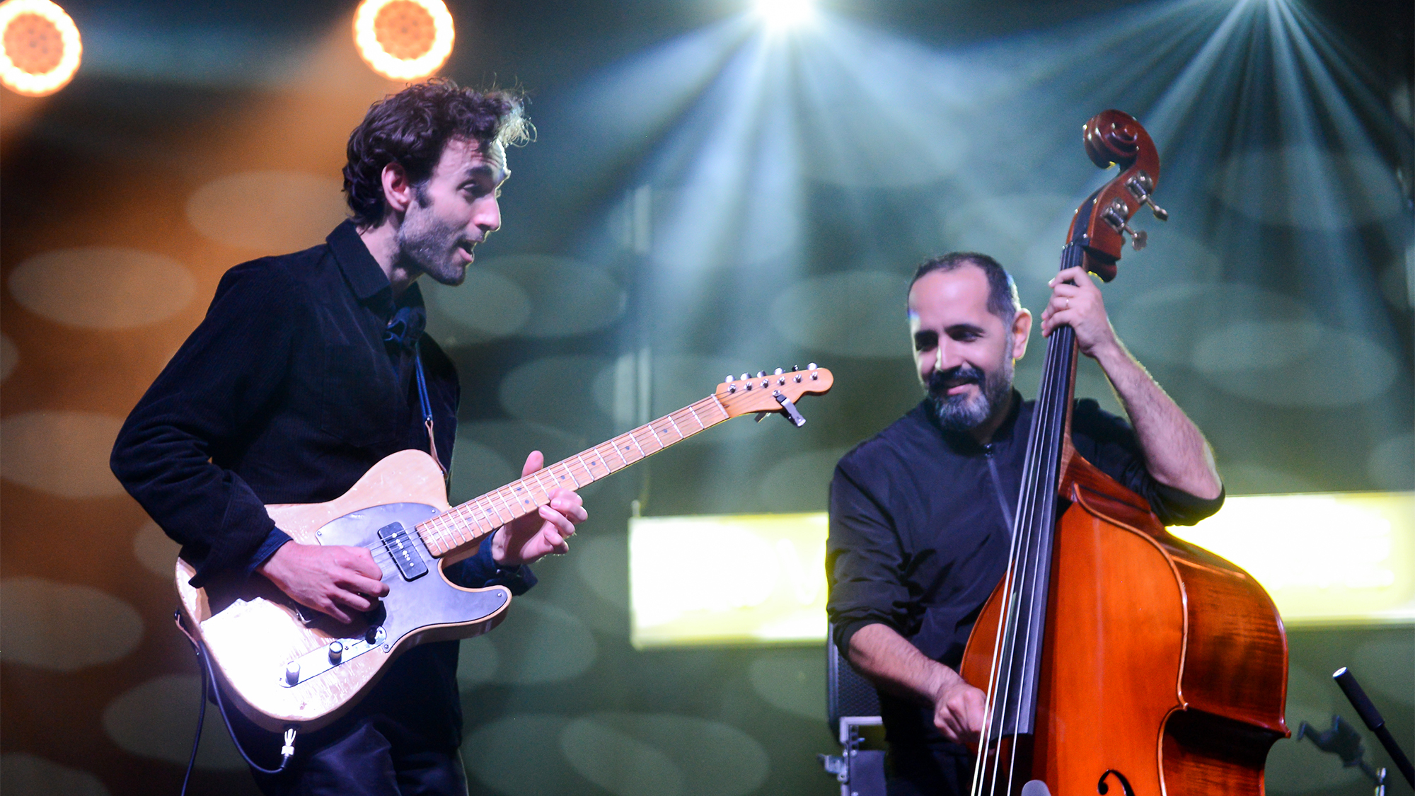 LEWES, ENGLAND - JULY 02: American guitarist Julian Lage performs with bassist Jorge Roeder at Love Supreme Jazz Festival 2022 at Glynde Place on July 02, 2022 in Lewes, England.