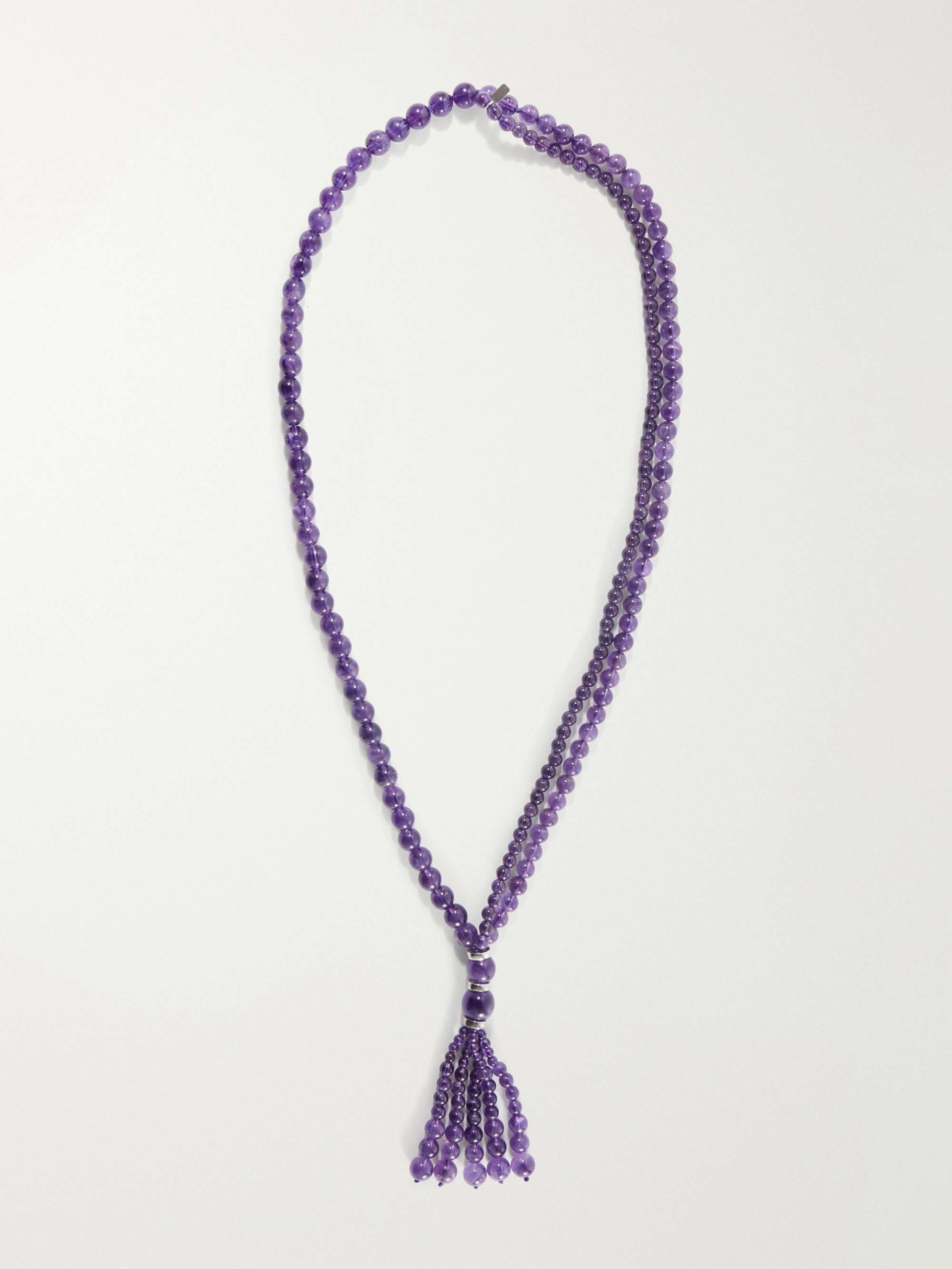 Venice Opera Tasseled Sterling Silver Amerthyst Necklace